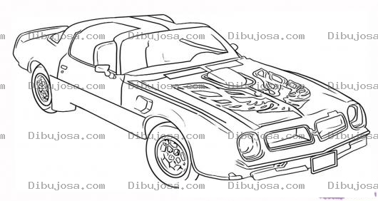 Dibujo para colorear Colorear Pontiac Firebird Pajaro De Fuego