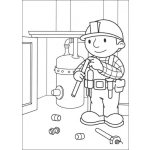 Dibujo para colorear Bob y el tambo de gas