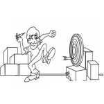 Dibujo para colorear Colorear Dardos Jugando Tiro Al Blanco
