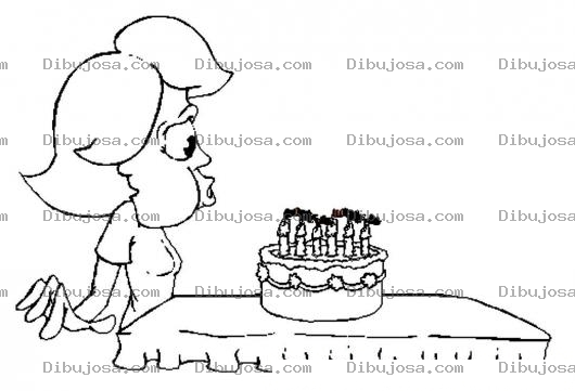 Dibujo para colorear Colorear Pastel De Cumpleanos