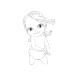Dibujo para colorear Colorear Bebita En Panales