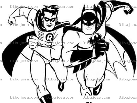 Dibujo para colorear Colorear A Batman Y Robin