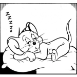 Dibujo para colorear Colorear A Jerry Durmiendo