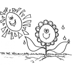 Dibujo para colorear Colorear Flor Y Sol