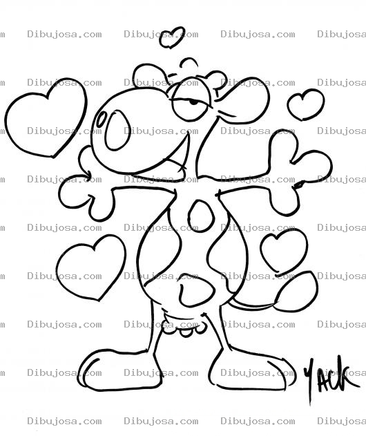Dibujo para colorear Colorear Vaca Enamorada