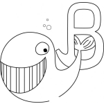 Dibujo para colorear Colorear La Letra B De Ballena