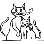 Dibujo para colorear Colorear Gatos Enamorados