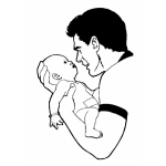 Dibujo para colorear Colorear Papa Con Bebe