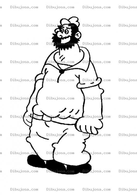 Dibujo para colorear Colorear A Brutus De Popeye