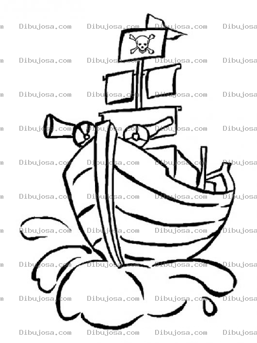 Dibujo para colorear Colorear Barco Pirata