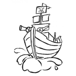 Dibujo para colorear Colorear Barco Pirata