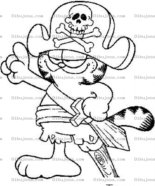 Dibujo para colorear Colorear Garfield Con Pata De Palo