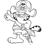 Dibujo para colorear Colorear Garfield Con Pata De Palo