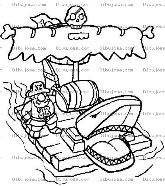 Dibujo para colorear Colorear Balsa De Tiburon