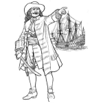 Dibujo para colorear Colorear Pirata Capitan Kidd