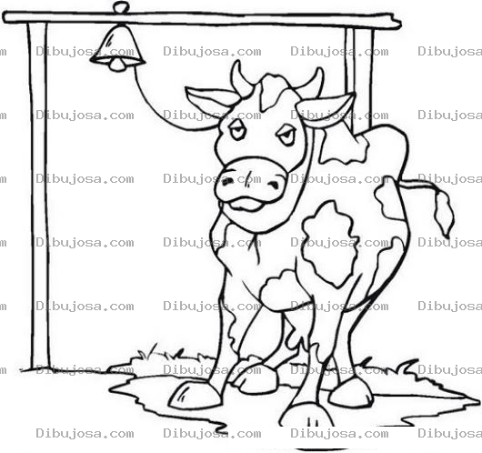 Dibujo para colorear Colorear Vaca Amarrada A Una Campanita