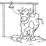 Dibujo para colorear Colorear Vaca Amarrada A Una Campanita