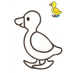 Dibujo para colorear Colorear patito con muestra