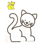 Dibujo para colorear Colorear gatito con muestra