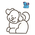 Dibujo para colorear Colorear perrito con muestra