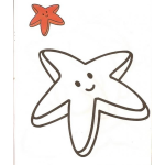 Dibujo para colorear Colorear estrellita de mar con muestra