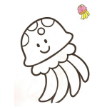 Dibujo para colorear Colorear medusa con muestra
