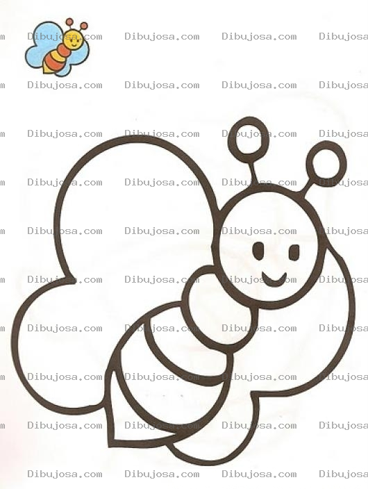Dibujo para colorear Colorear abejita con muestra