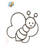 Dibujo para colorear Colorear abejita con muestra