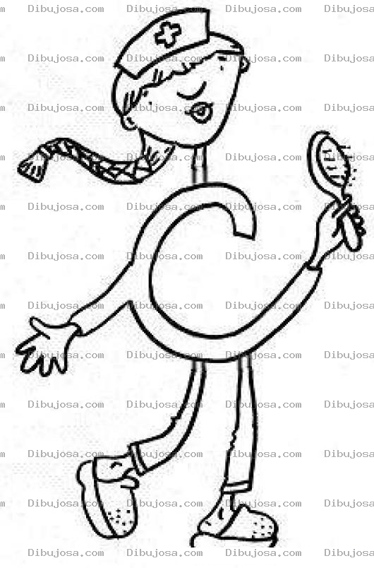 Dibujo para colorear Colorear letra C