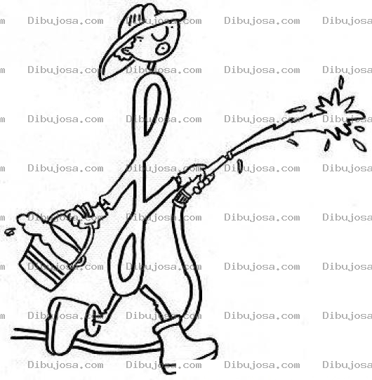 Dibujo para colorear Colorear letra F