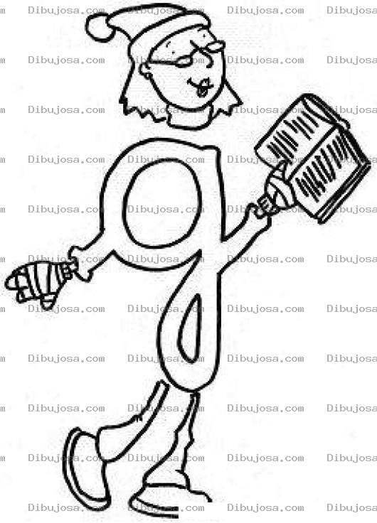Dibujo para colorear Colorear letra G