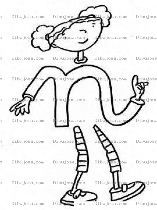 Dibujo para colorear Colorear letra N