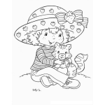 Dibujo para colorear Colorear Rosita Fresita Con Un Gatito