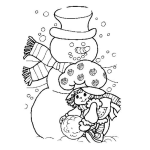 Dibujo para colorear Colorear Rosita Fresita Con El Hombre De Las Nieves