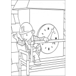 Dibujo para colorear Bob reparando el reloj