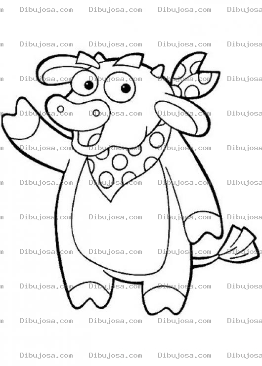Dibujo para colorear Colorear La Vaquita De Dora Con Panuelo