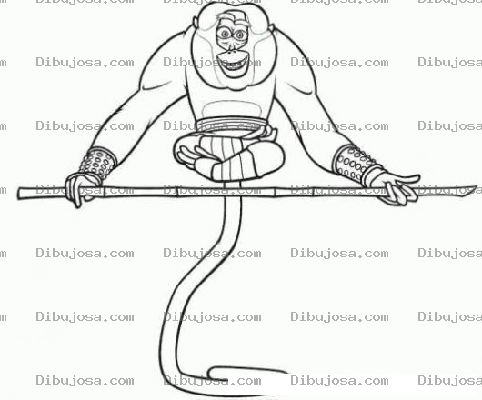 Dibujo para colorear Colorear Mono Fuerte