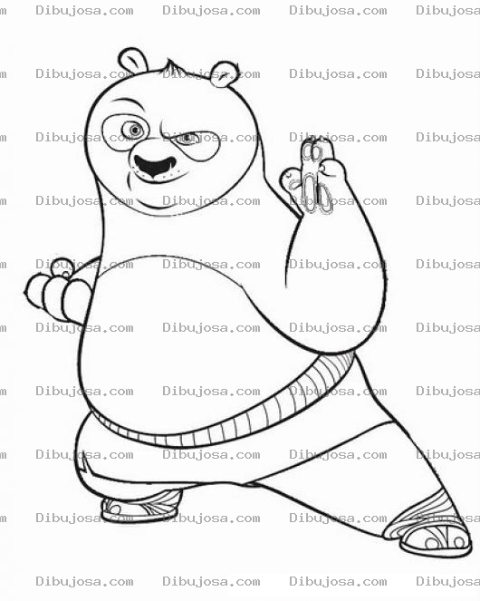 Dibujo para colorear Colorear Oso De Kungfu Panda