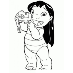 Dibujo para colorear Colorear A Lilo Con Camara De Fotos