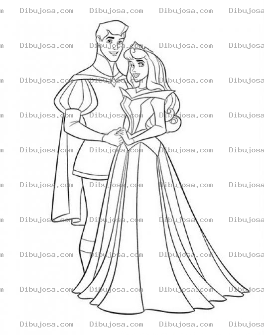 Dibujo para colorear Pintar Principe Y Princesa