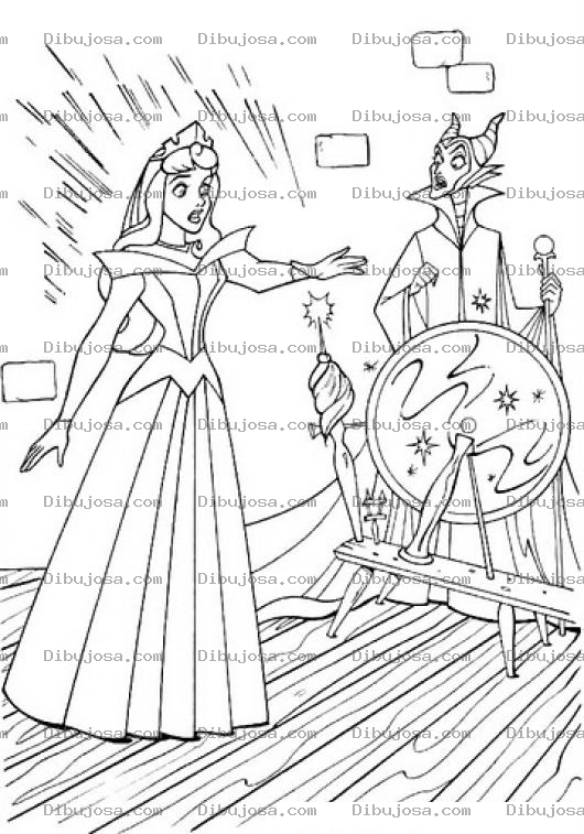 Dibujo para colorear La Princesa Y Malefica Para Colorear