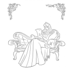 Dibujo para colorear Colorear Princesa Leyendo Una Carta de amor