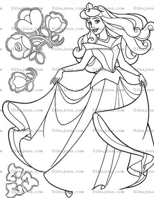 Dibujo para colorear Colorear Vestido De Princesa Precioso
