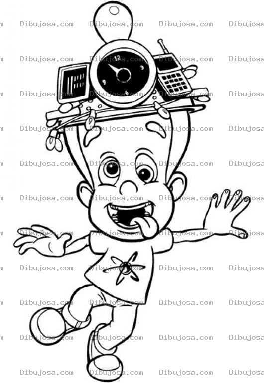 Dibujo para colorear Dibujo De Jymi Neutron Con Ojos De Loco Para Pintar