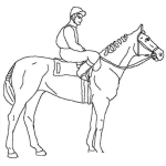 Dibujo para colorear Colorear Caballo De Equitacion