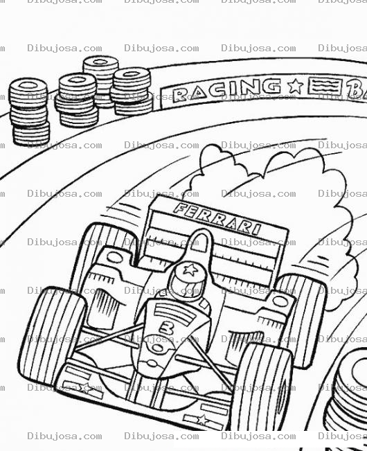 Dibujo para colorear Colorear Carro En Pista De Carreras