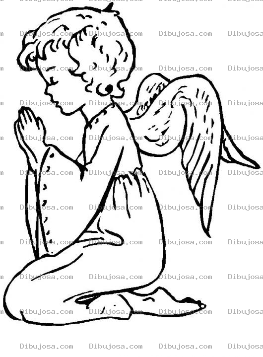 Dibujo para colorear Colorear Angelito Orando