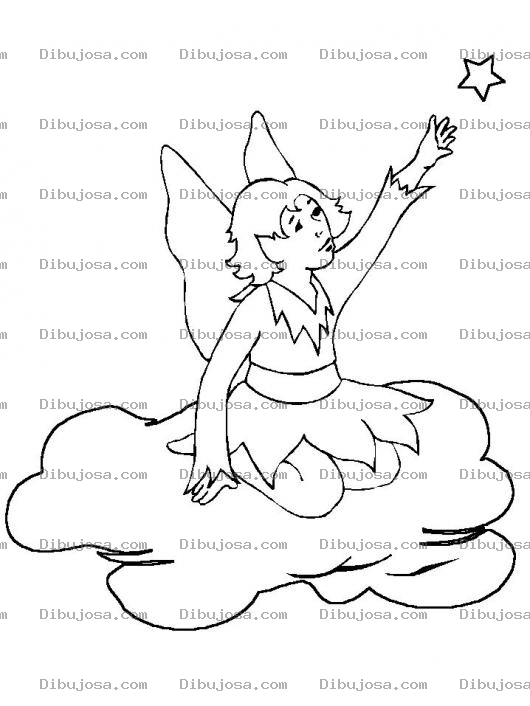 Dibujo para colorear Colorear Angel Agarrando Una Estrella