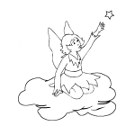 Dibujo para colorear Colorear Angel Agarrando Una Estrella