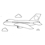 Dibujo para colorear Colorear Avion Comercial En Vuelo